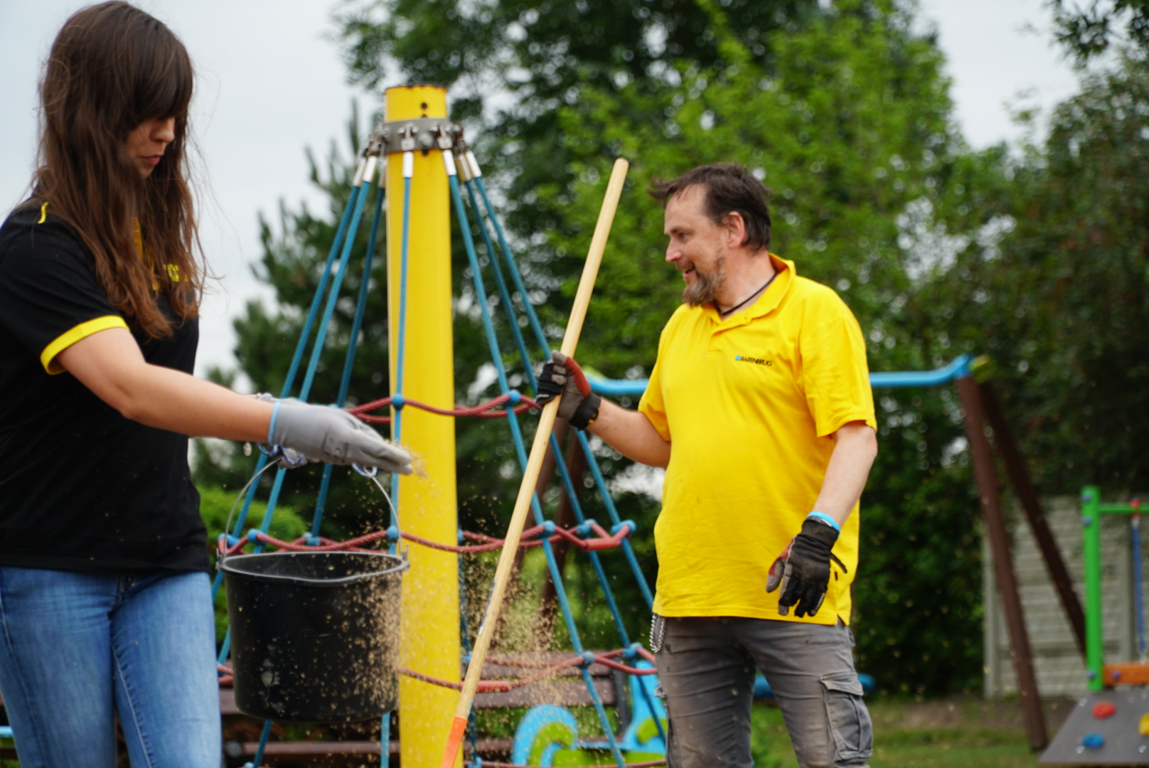 A new green playground for children at the Bukownica primary school - Poland